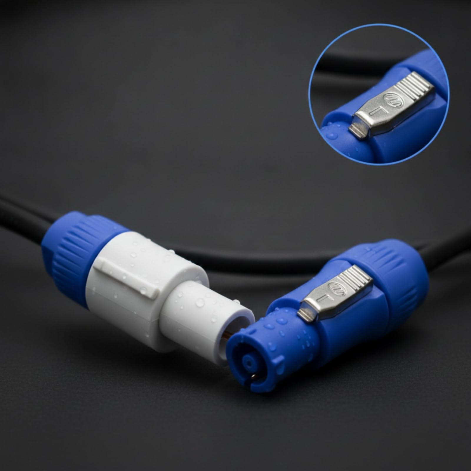 Cable de Iluminación Cable de Alimentación Conector de Bloqueo Enlace Antipolvo con Carcasa Sellada IP67 5 M Adecuado para Montajes Rápidos Estructuras