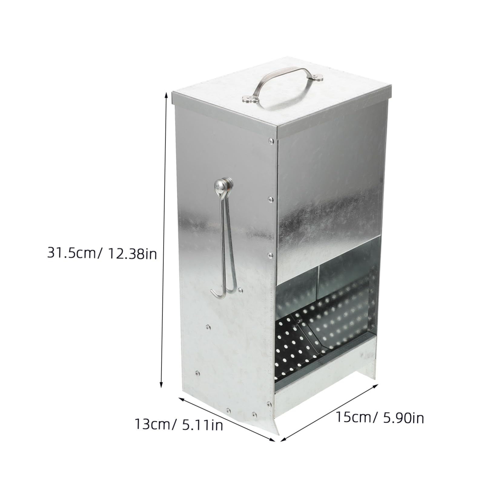 Metal Hay Feeder per Piccoli Animali con Magnetico e Gancio Dispenser in Metallo per Conigli Furetti Galline e Anatre Accessorio per Gabbie e Pollai