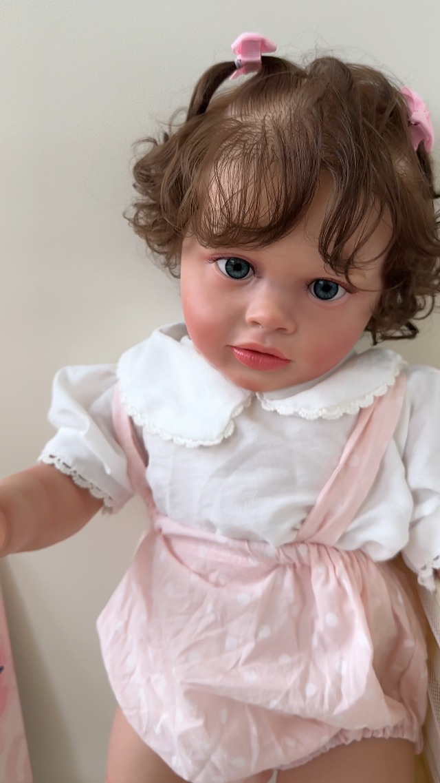 Pinky Reborn Bambole per bambini da 66 cm, in morbido vinile, realistiche, fatte a mano, per bambini
