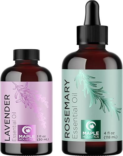 Aceites esenciales de lavanda y romero para el cabello, aceite esencial de lavanda pura y aceite esencial de romero, aceites esenciales puros de