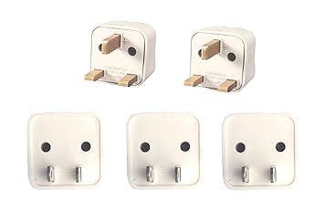 Axtella UK Type Flat 3 Pin & 2 Pin UK USA Universal Traveller Conversion Plug Socket Worldwide Adapter, Convert UK/US/EU/AU to India Power Adaptor - Pack of 5