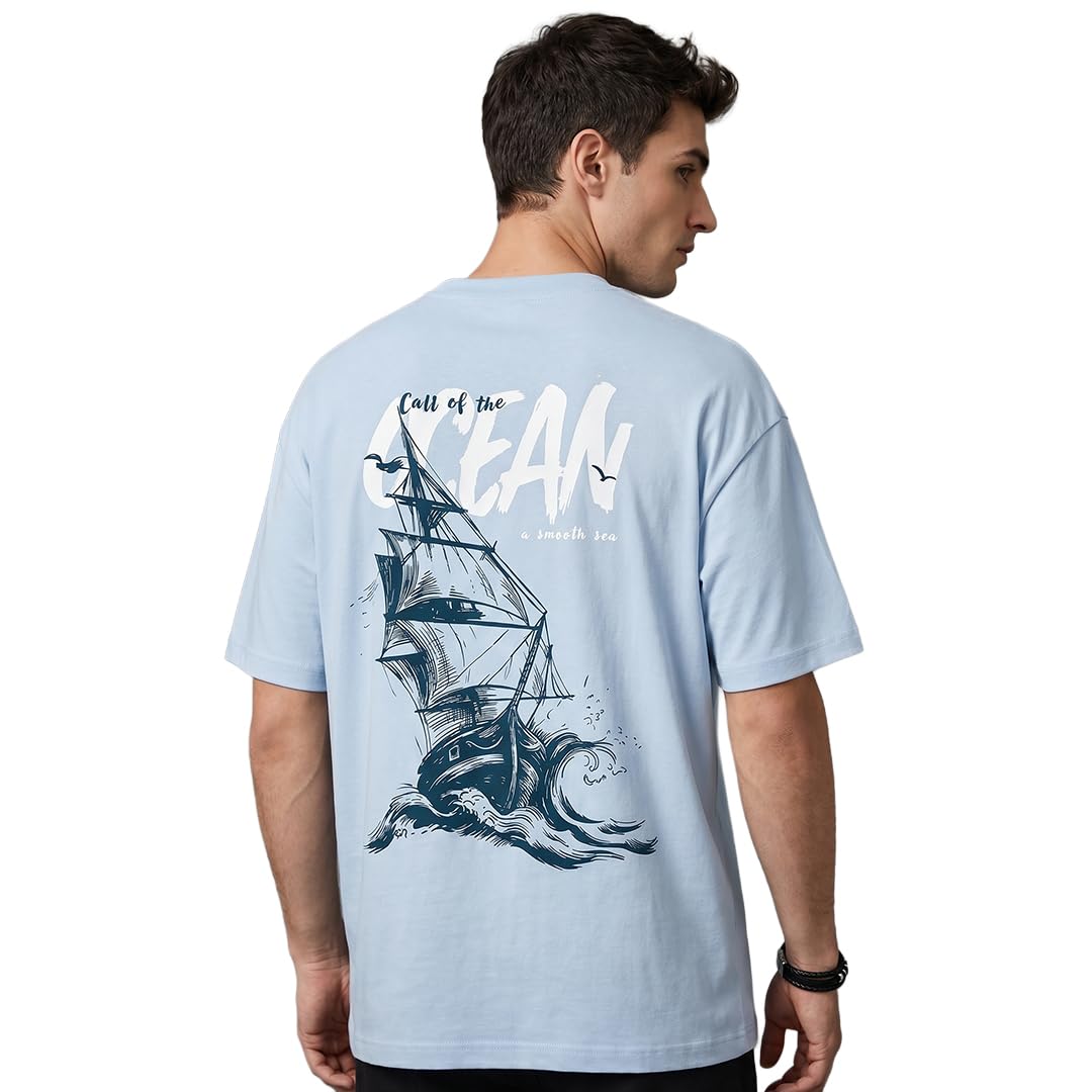 NOBERO Camiseta de algodón para hombre con estampado gráfico