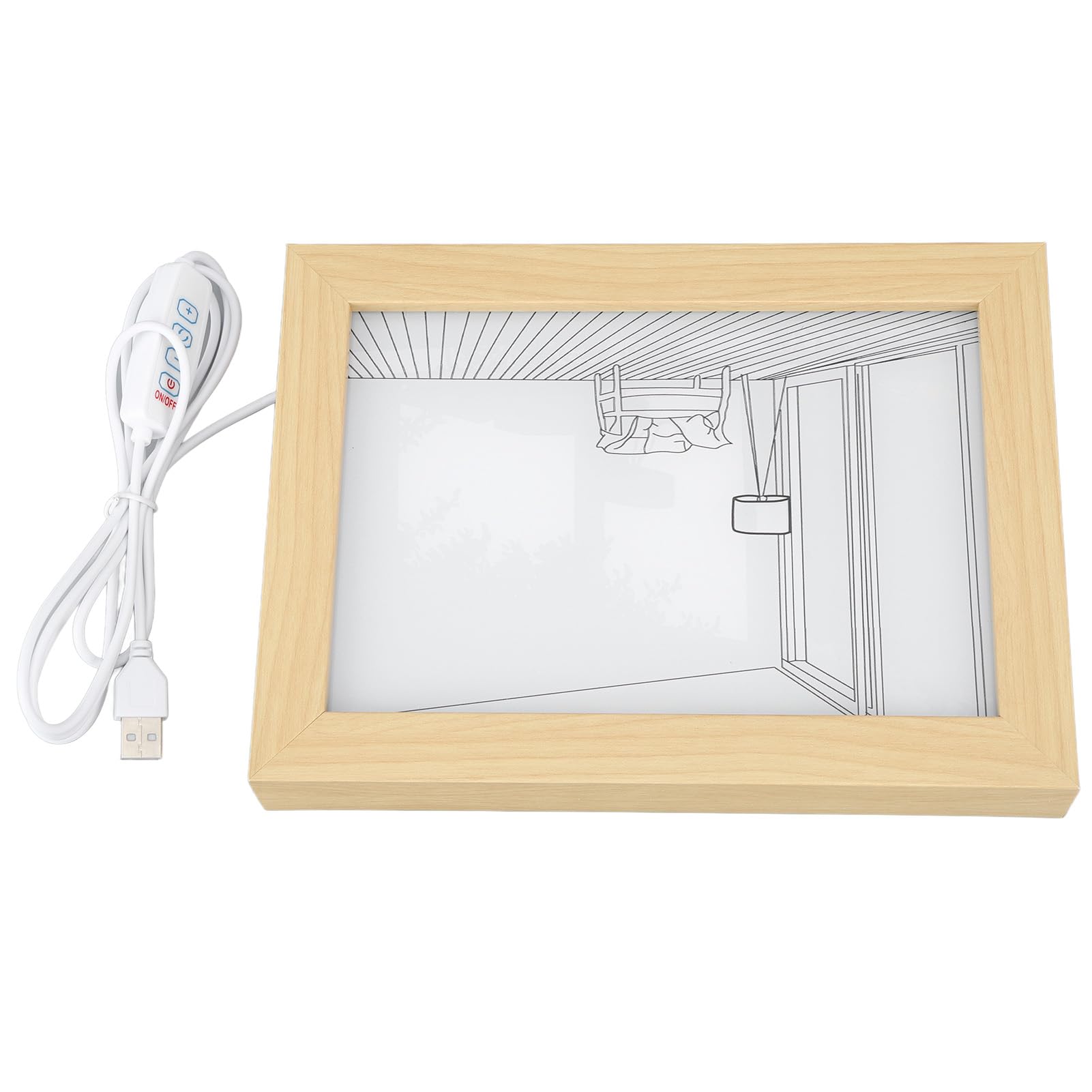 Pintura con Luz LED, Arte de Pared, Arte Moderno, Pintura con Luz LED, 3 Colores Ajustables para Cocinas para Salas de Estar (L)