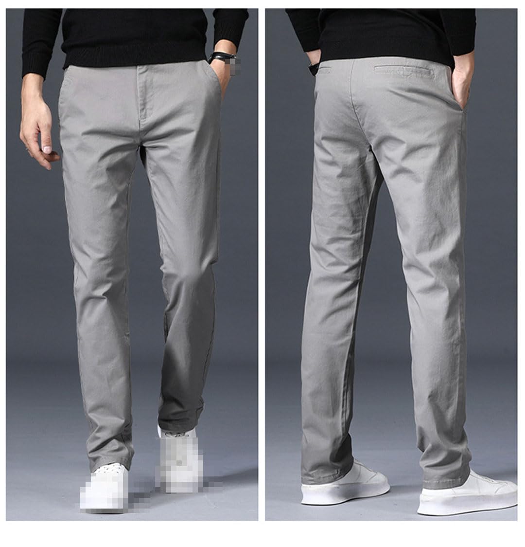 Vogrtcc Pantalones De Algodón Informales para Hombre, Pantalones Rectos Holgados con Bolsillo, Pantalones Elásticos De Gran Tamaño