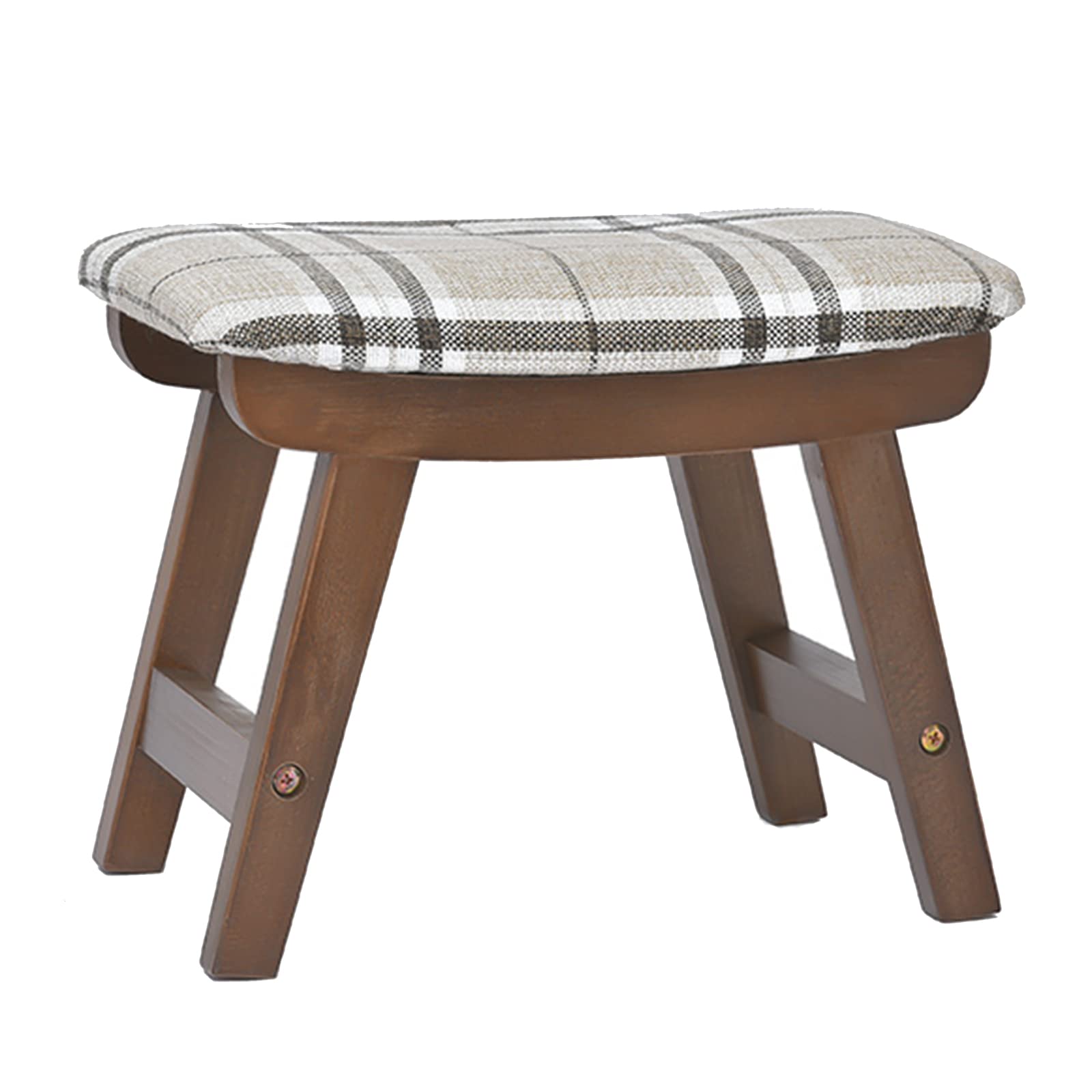 Tabouret à langer en lin et noyer facile à assembler pour le salon