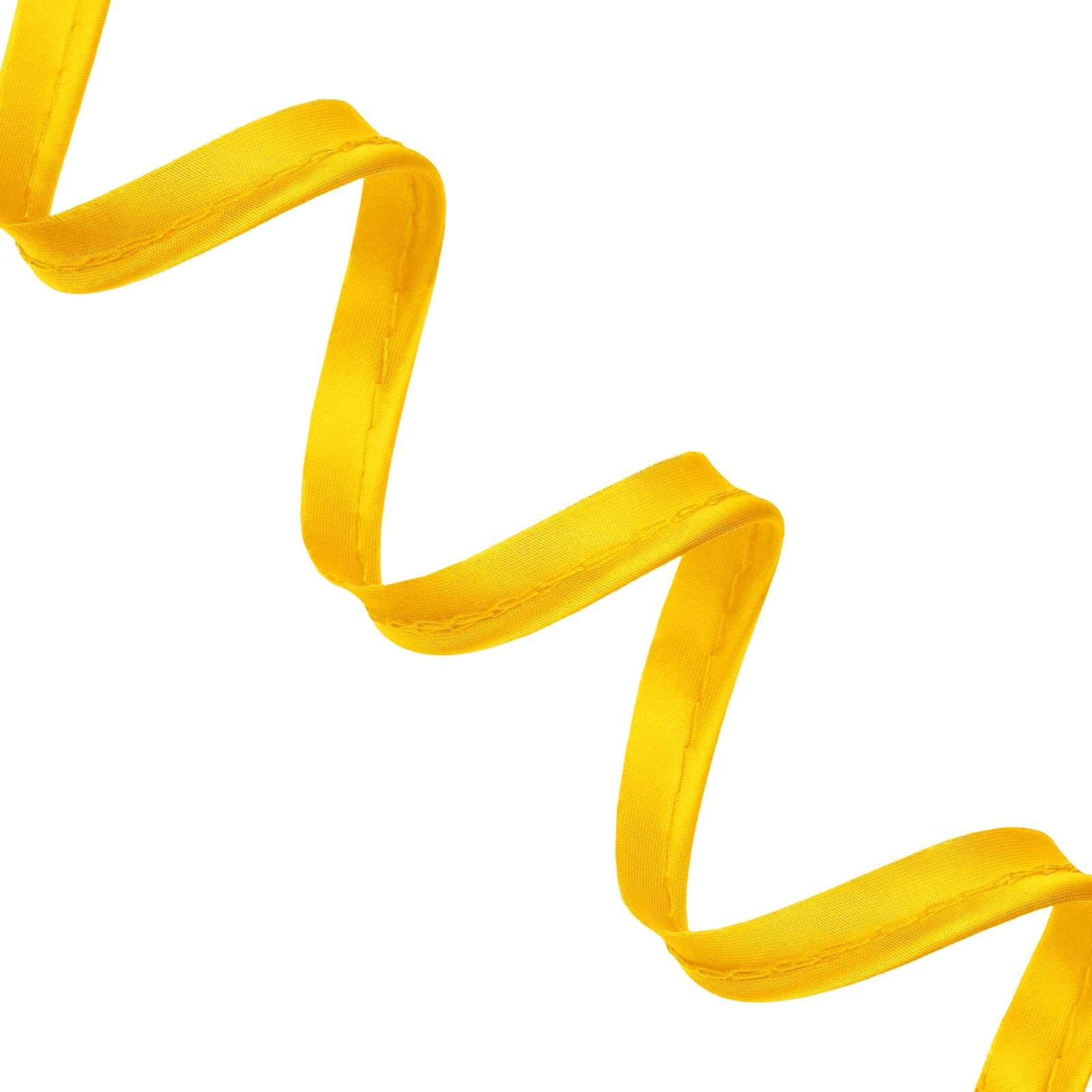 sourcing map Piping Bias Tape 1/2 Inch 22 Yards / 20m Piping Trim with Cotton Core Lip Cord Trim for Sewing Binding Hemming Cushions DIY Decor Crafts, Gold Yellow — image 1