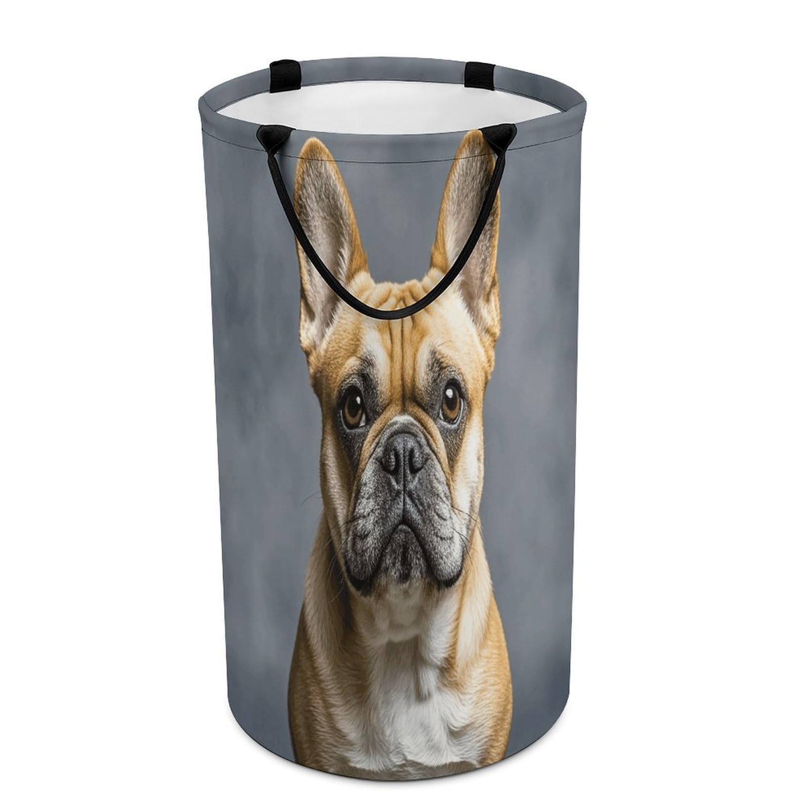 French Bulldog Laundry Basket with Handles Large Collapsible Laundry Bag Freestanding Waterproof Clothes Hamper Decor Storage of Dirty Clothe for Family Bathroom 86L