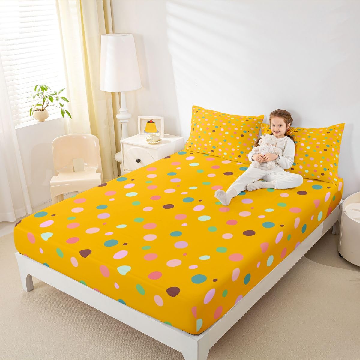 Homemissing Kinder Jungen MäDchen Orange Drap Housse 180x200cm