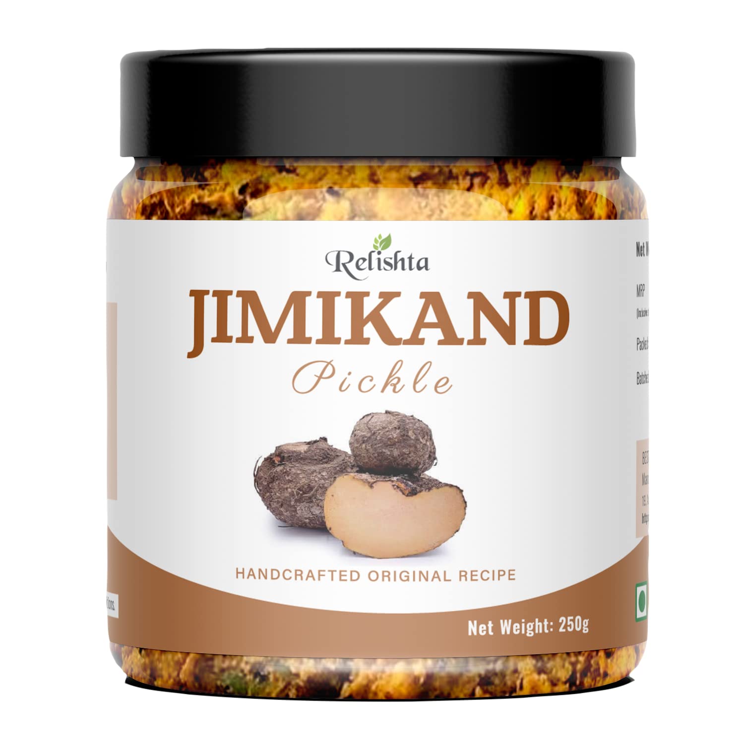 Relishta Jimikand Pickle Suran Ka Achar (1x250G) Premium Less Oil Homemade (B09ZPWN2ZD) Amazon Price History, Amazon Price Tracker