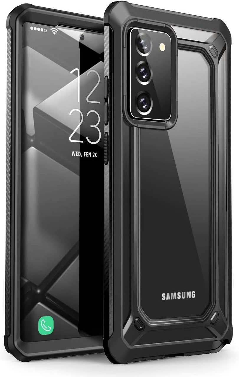 SUPCASE Unicorn Beetle EXO Pro Series Case for Galaxy Note 20 (2020 Release), Premium Hybrid Protective Clear Bumper Case Without Built-in Screen Protector (Black)