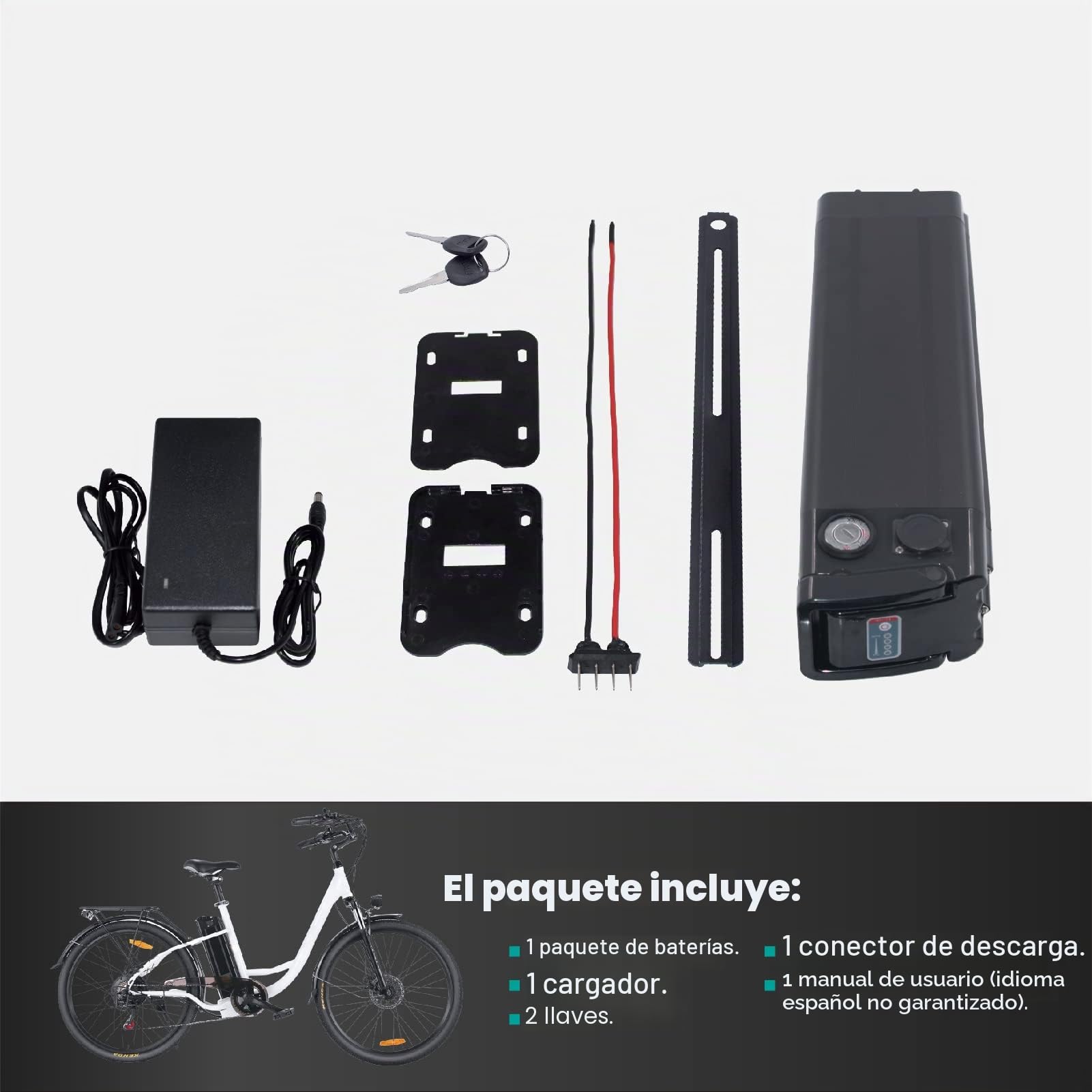 Con cargador de 36 V, 12 Ah, batería de ion de litio, forma Whitebait para Aldi Prophete MiFa Trio Samsung Zhenlong Phylion UVM.