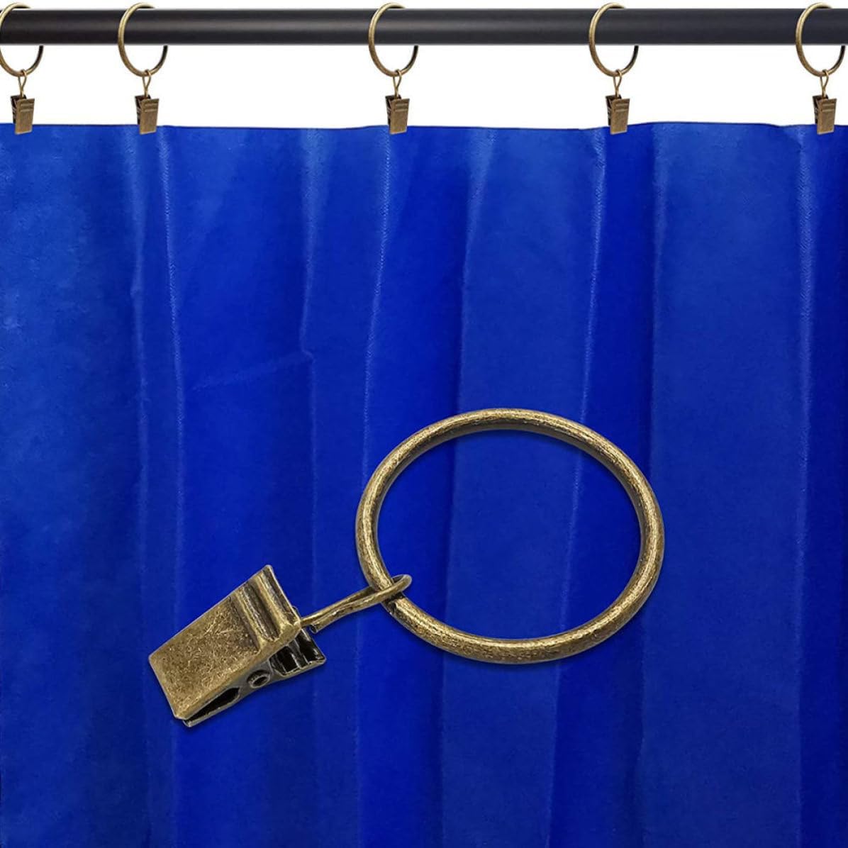 Iron Curtain Clips 40 Pcs and Removable Clips that Slide Smoothly on Rod with Solid Rim Design Easy to Disassemble for Hotels and Cafés