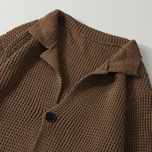 Cardigans hombre invierno de punto grueso con cuello en v y botones 3