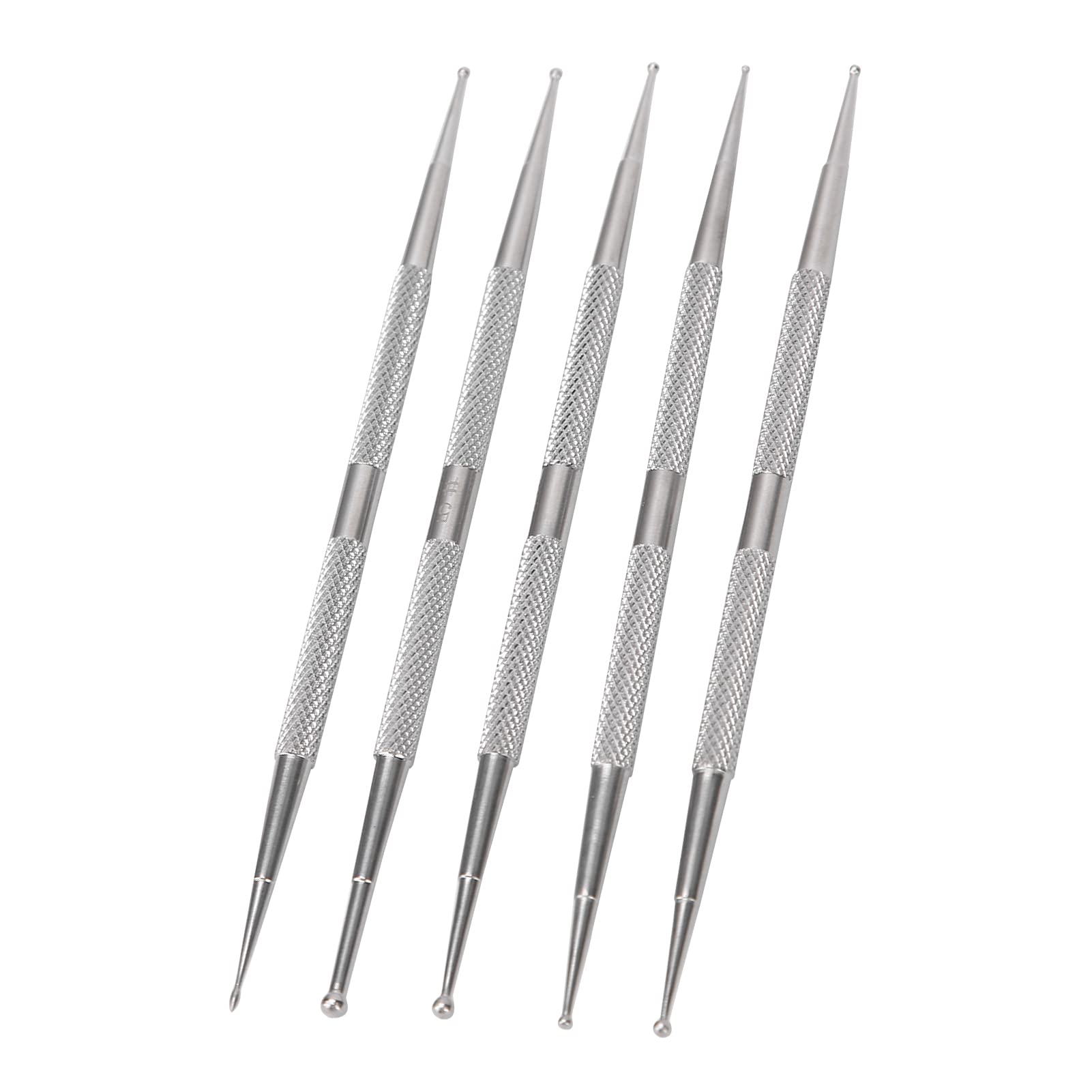 5 uds, 2 vías, herramienta de bolígrafo de puntos, doble cabeza, bolígrafo de punteado para decoración de uñas, bolígrafo de pintura de uñas de acero inoxidable, bolígrafo de decoración DIY