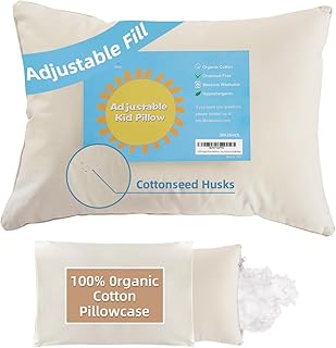 LOFE Organic Pillow with Pillowcase - 20x26 Organic Standard Pillow with...