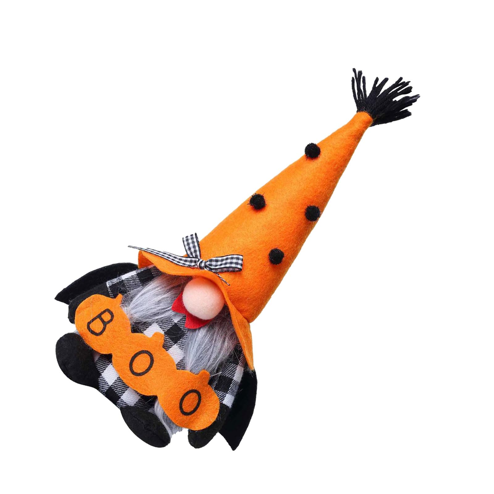 Qusinfc Halloween Plush Figurine with Bat Wing Pumpkin Gnomes Design Shelf Decors Soft Fabric Ornament Party Home Decoration Halloween Bat Pumpkin Plush Figurine