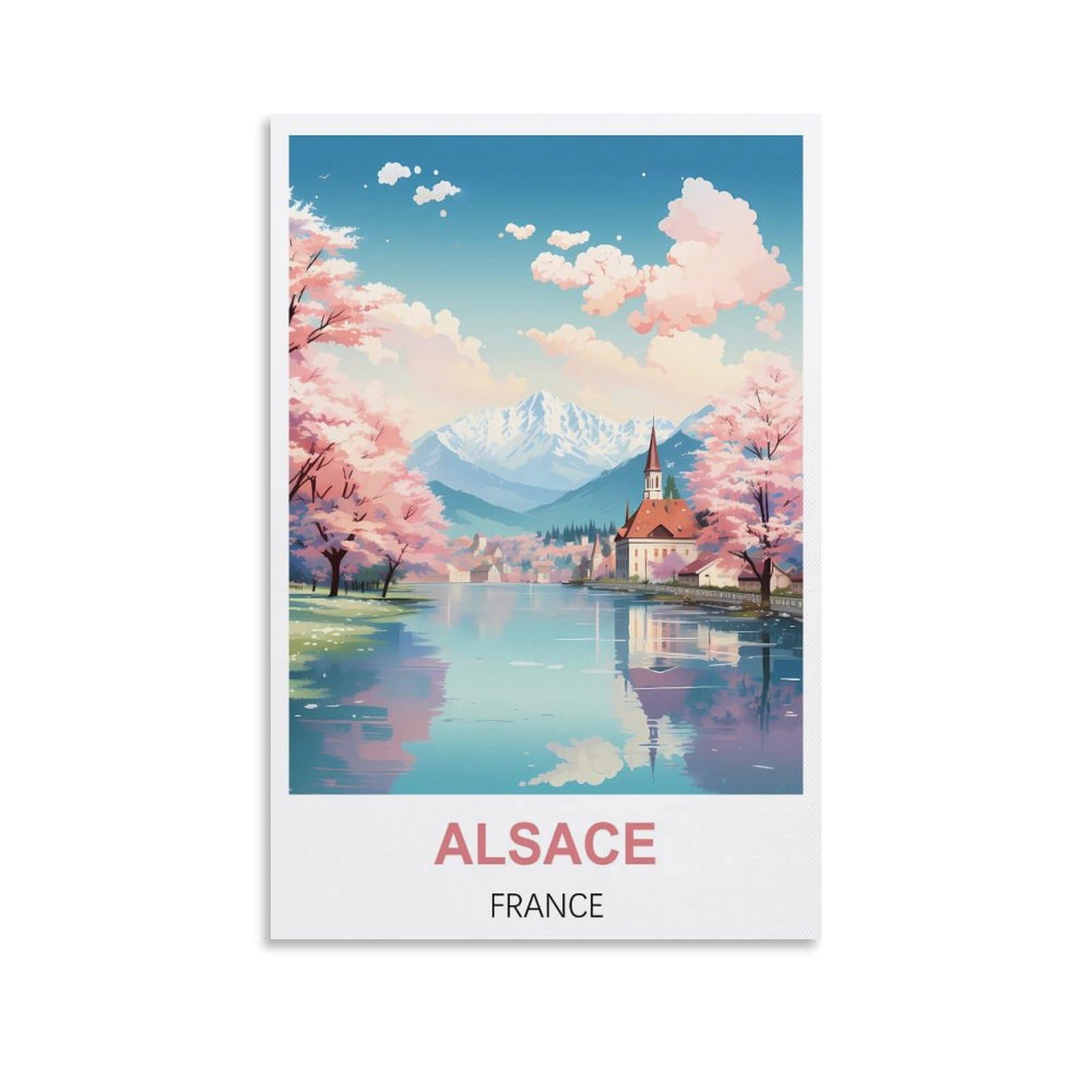 Metal Tin Sign,Alsace Frances,Travel Tin Signs Metal Poster Wall Decor Office Cafe Bathroom Badroom 30x40cm