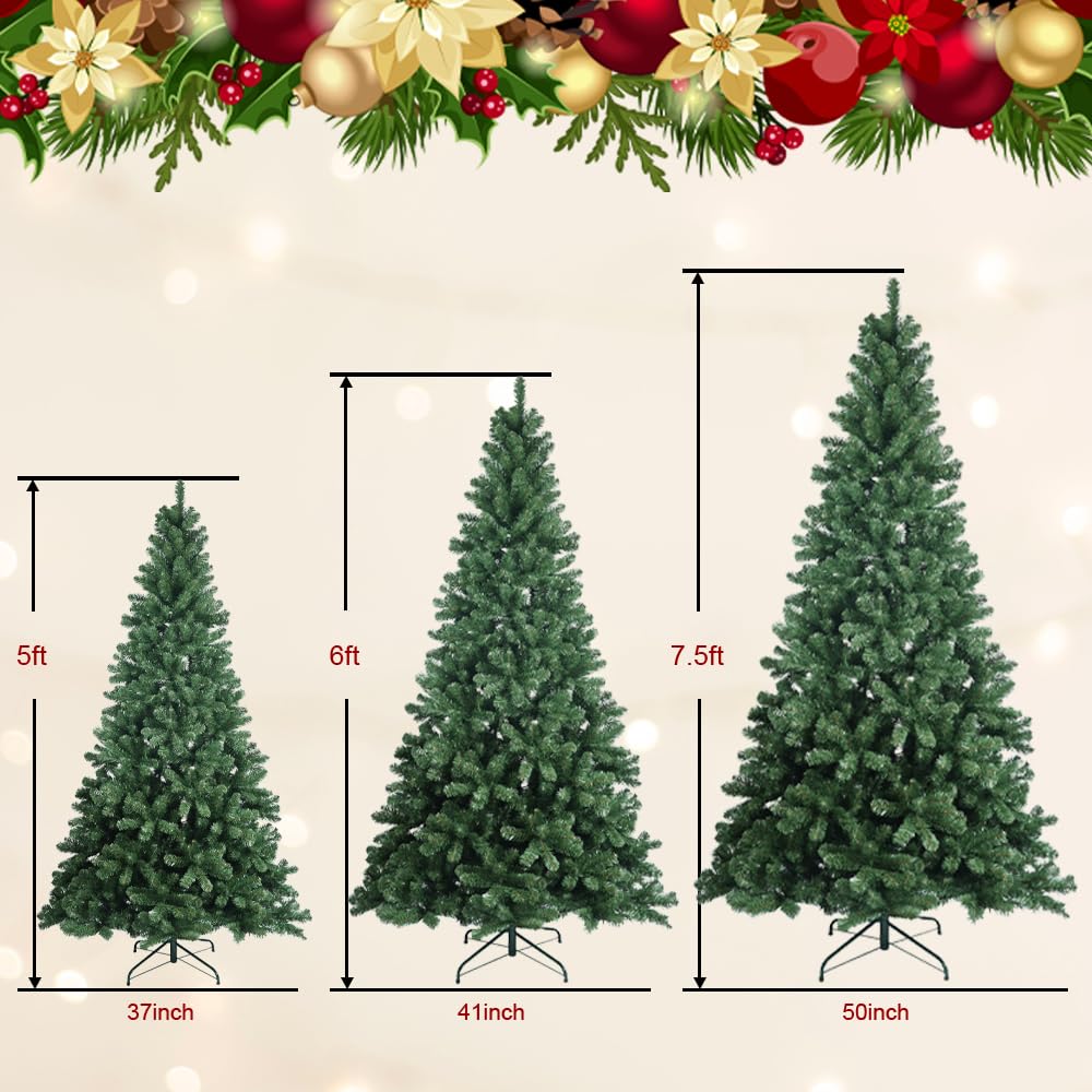 Künstlicher, unbeleuchteter Weihnachtsbaum aus PVC mit grüner Fichte(7.5FT)