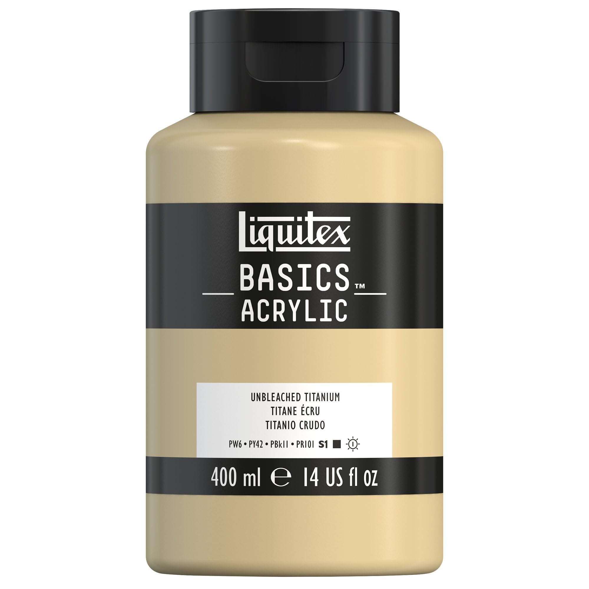 Liquitex Basics Acrylic Paint, Unbleached Titanium, 400 ml Bottle