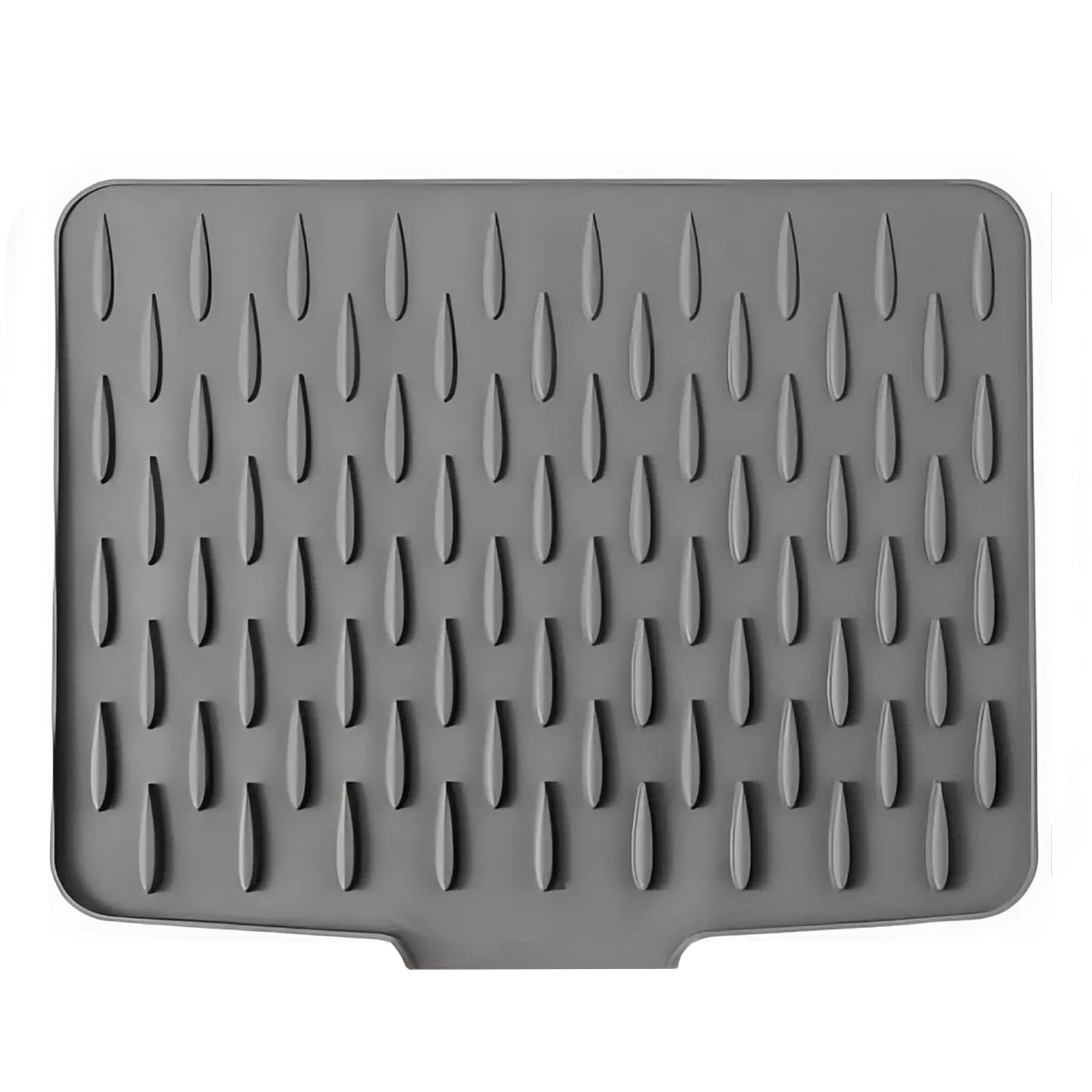 Silicone Draining Mat with Slope Design Silicon Dish Drying Mats for Kitchen Counter 31.7*23.5CM Non-Slip Draining Board Mats for Worktops Heat Resistant Silicon Sink Drainer Mat for Counter Sink Grey