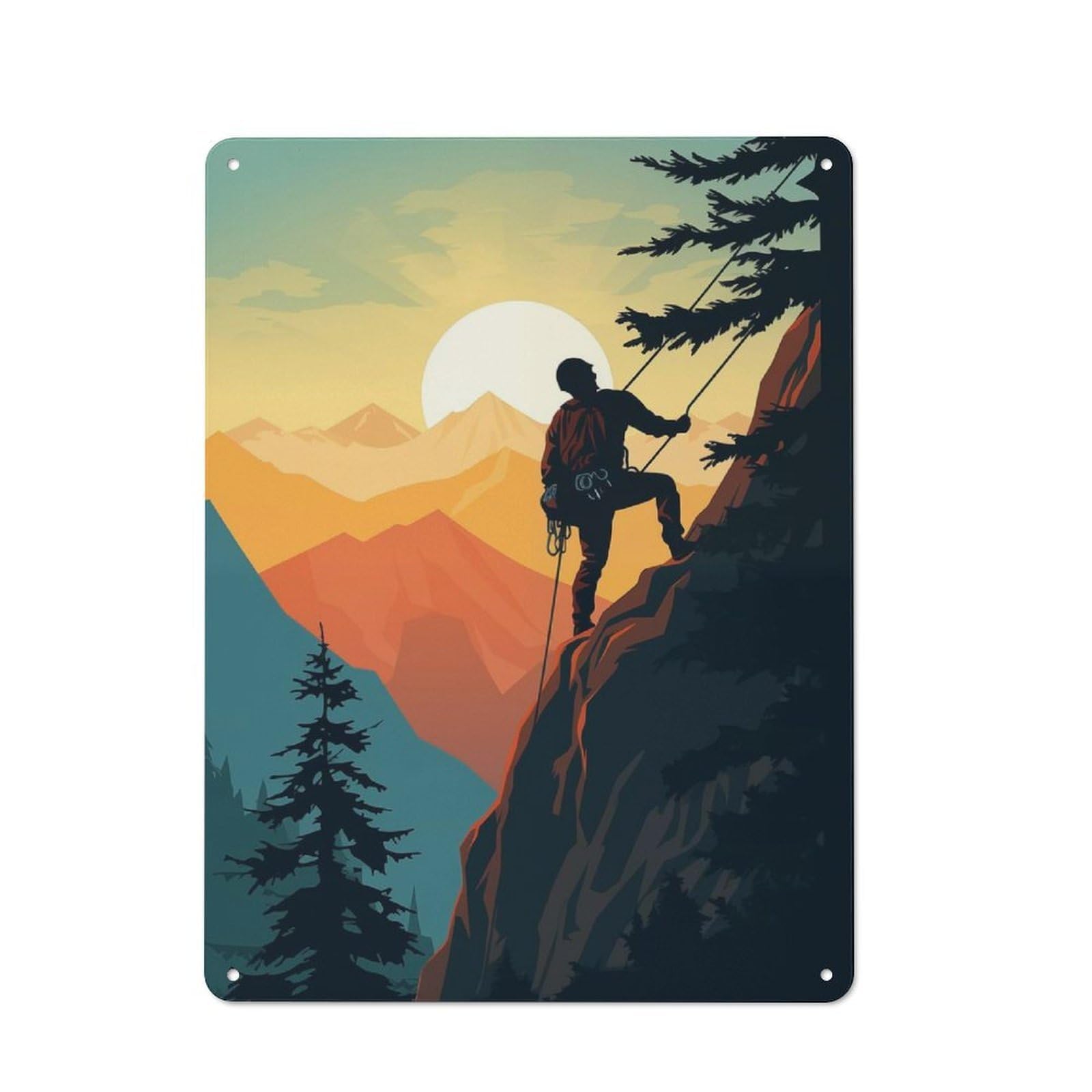 Junmoney Climber Sport Vintage Metal Plaque 40X30cm For Workshop Wall, For Kitchen And Home Bar Decor, For Home Office And Studio Walls