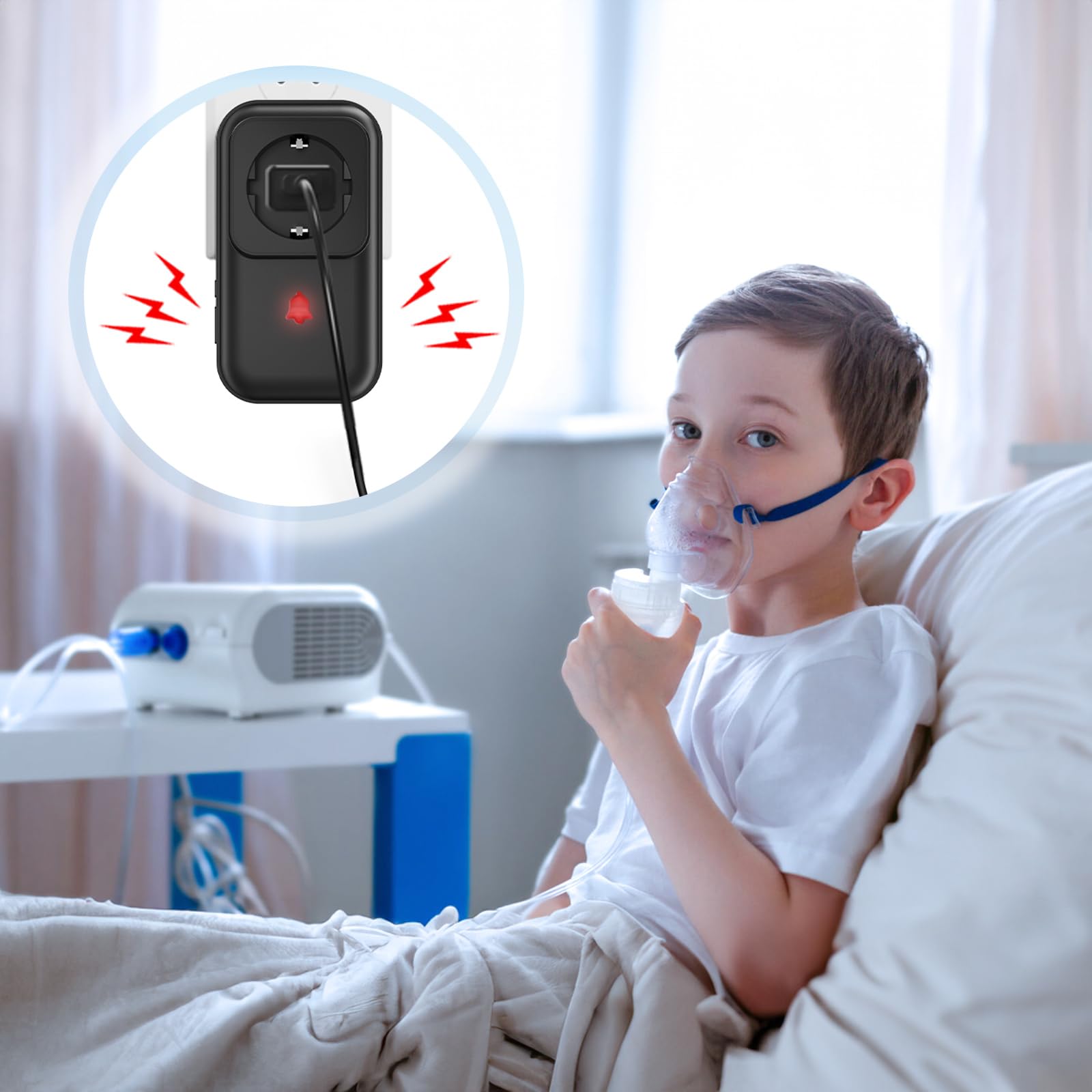 Alarme de Coupure de Courant avec Affichage LED, détecteur de Coupure de Courant avec 5 Niveaux réglables, 0 à 110 DB 7 sonneries, idéal pour la Surveillance des réfrigérateurs