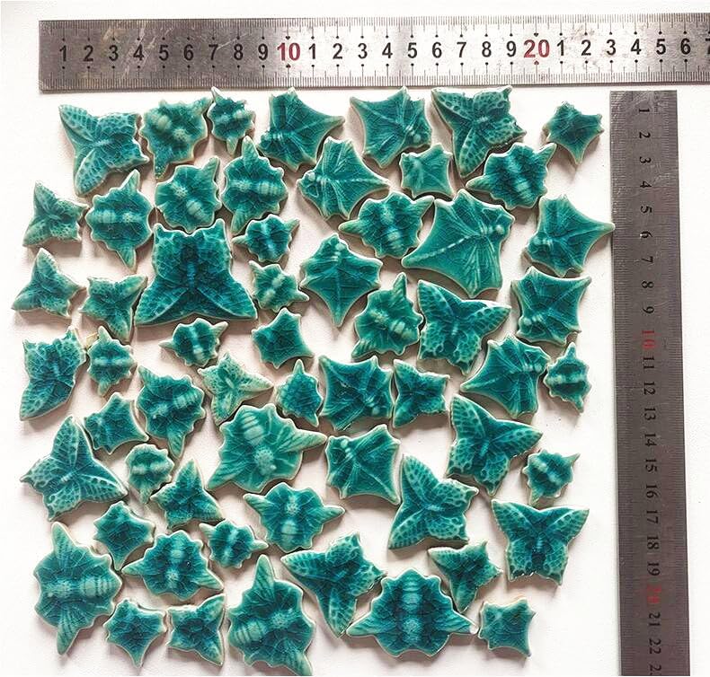 Miniatura 6 de Mosaico de cerámica de libélula + abeja + mariposa agrietado de hielo de 1.1 libras, piedras para hacer mosaicos, pasatiempos hechos a mano para