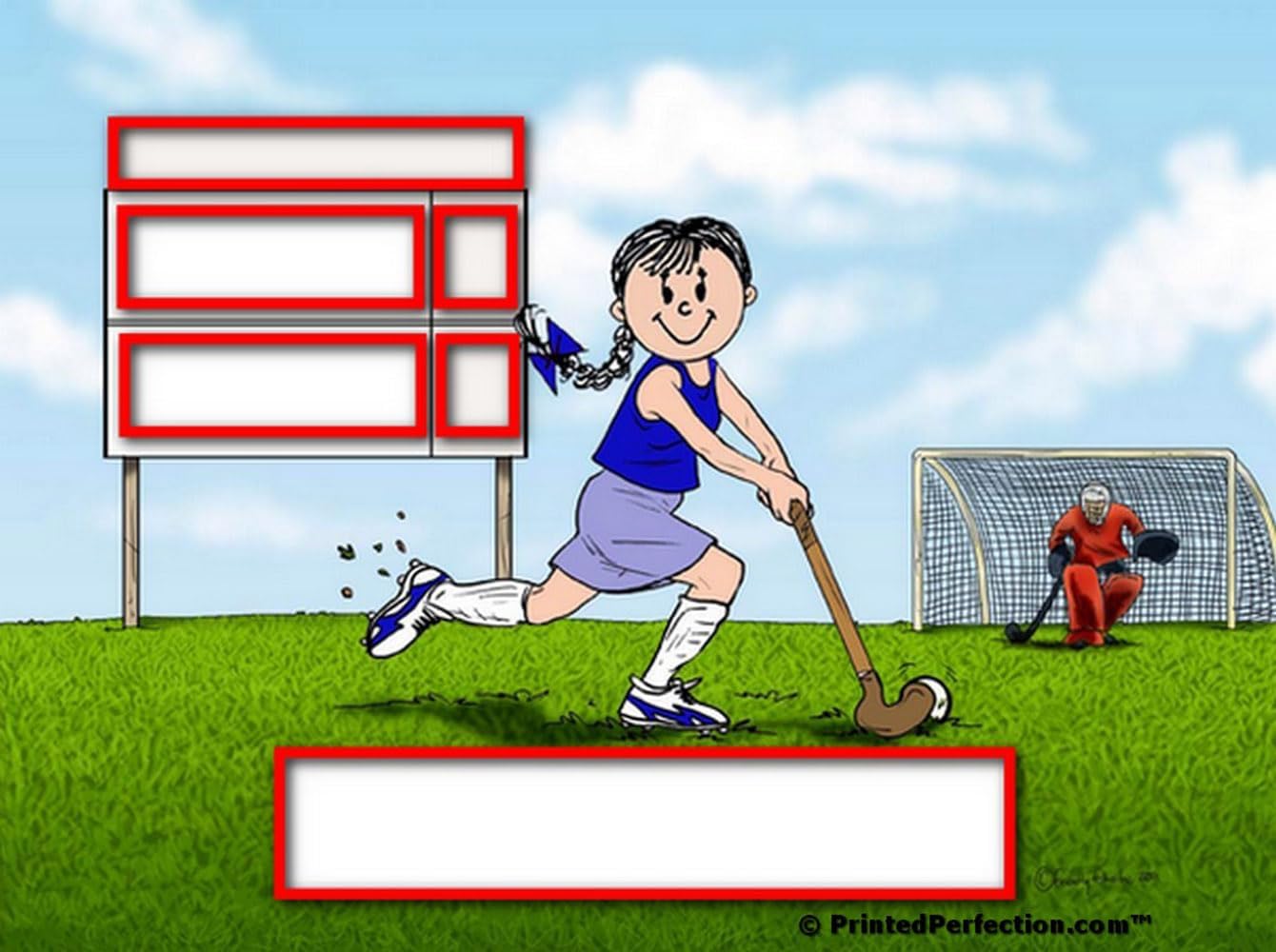 PrintedPerfection.com Personalized Field Hockey Player - Female Snow Globe Gift