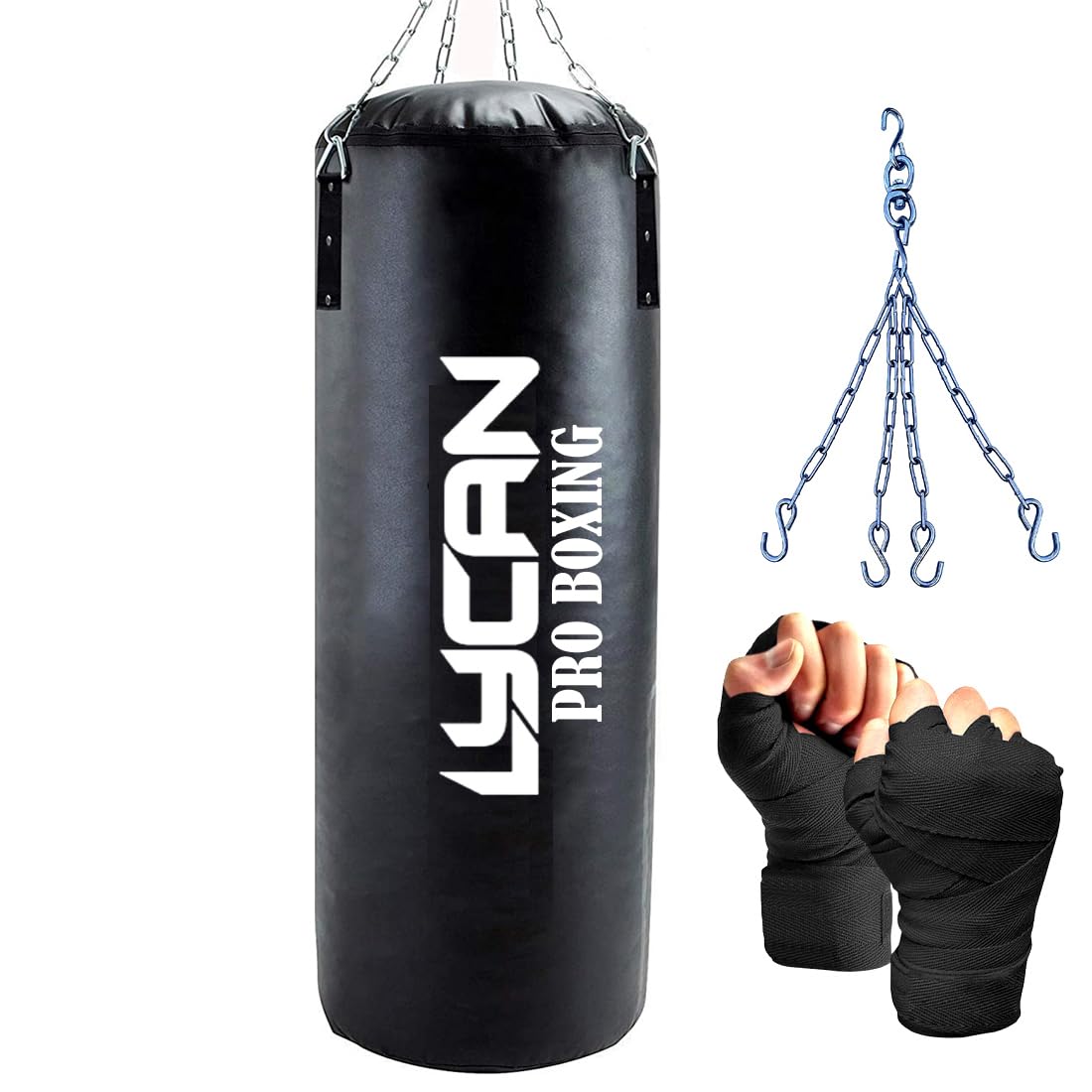 Punching Bag Set for Home Workouts, Heavy Duty Construction, Includes Gloves and Wraps (2FEET UNFILLED Boxing Bag) (B0D471LPDB) Amazon Price History, Amazon Price Tracker