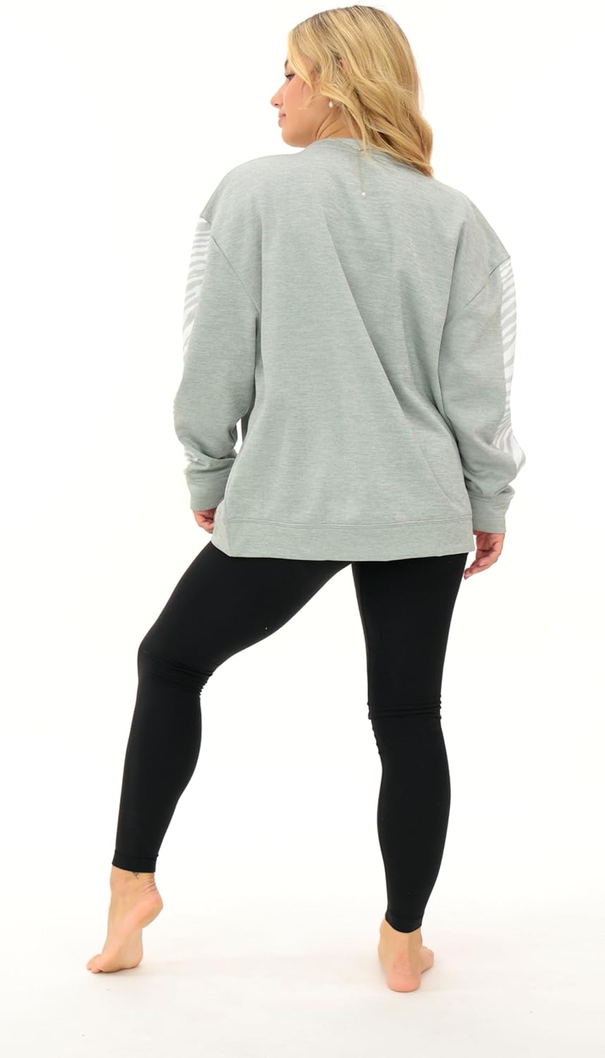 Zubaz NFL Teams Women's Graphic Long Sleeve Crewneck Sweatshirts with Zebra Sleeves Accents (X-Small - 3X-Large) - Image 6