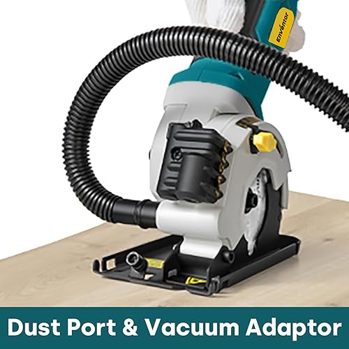 Miniatura 7 de Enventor Mini Sierra Circular, Sierras Circulares Eléctricas de 4.8A con Cable con Guía Láser, 4000RPM, 3 Hojas de Sierra, Profundidad Máxima de