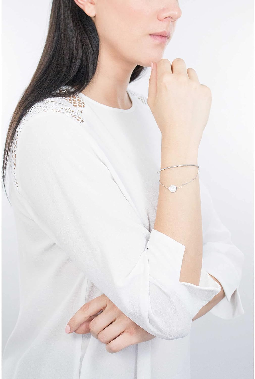 Swarovski Sublima Bangle Bracelet, Rhodium Finish, Clear Crystals