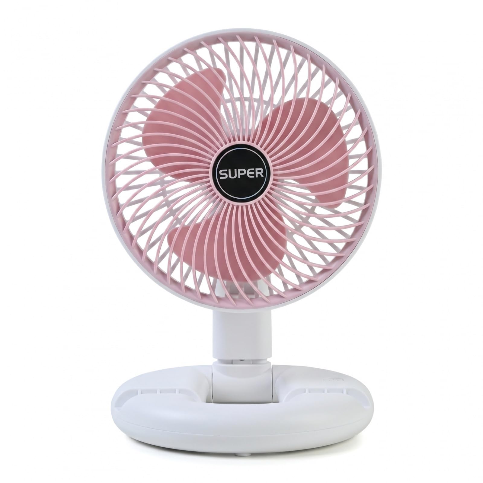 Ziyonix USB Desk Fan, Portable Battery-Operated Table Electric Fan, Foldable Whisper Quiet Desk Fans with 3 Speed Levels, Rotatable Head Mini Ventilator for Home Study Bedroom Office (Pink)