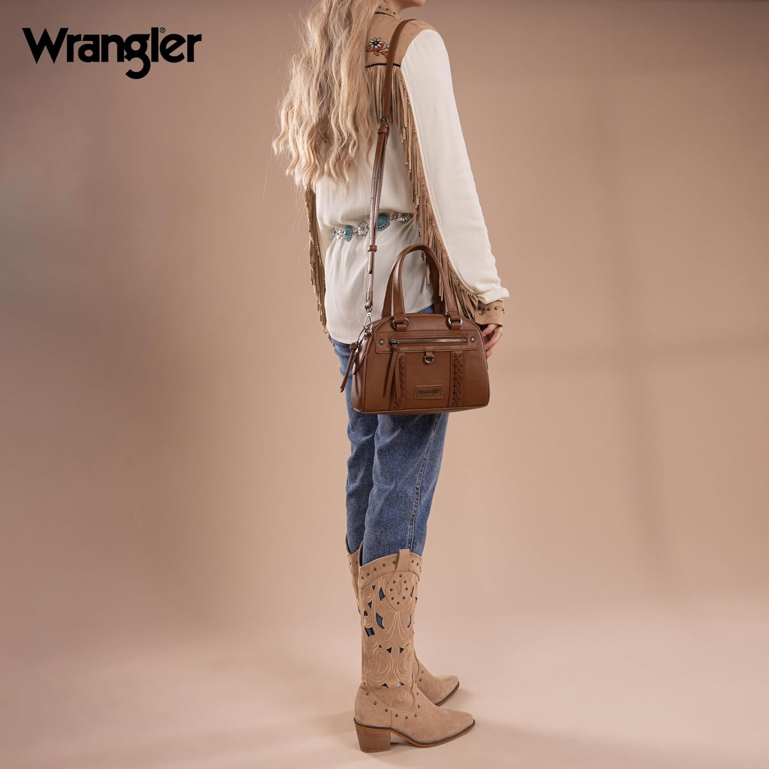 Wrangler Small Crossbody Bags Satchel Handbags for Women Top Handle Purse - Image 2