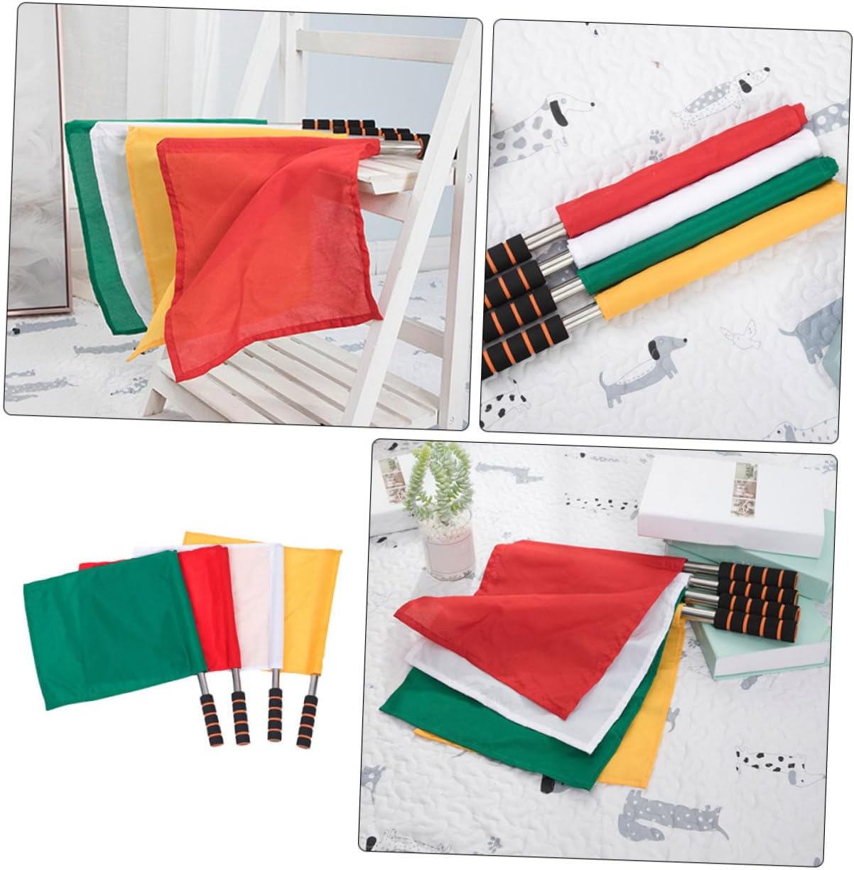 POPETPOP Flag Cheering Commanding Flag Hand Waving Flag Handheld Referee Flag Race Referee Flags Hand Signal Flag
