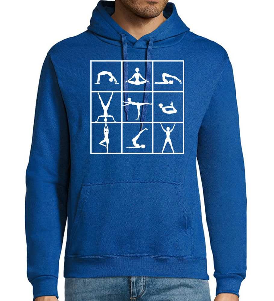 Gimnastyka męska bluza z kapturem, niebieski Royal, 4XL