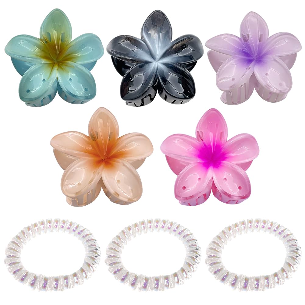 Pinza Pelo Flor, Clips de Garras de Flores, Pinzas para Cabello, Pinzas Pelo Grandes, Pinzas para el Pelo con Diseño de Flor, Pinzas Pelo Mujer con Forma de Flor, Pinzas Antideslizantes para Mujer