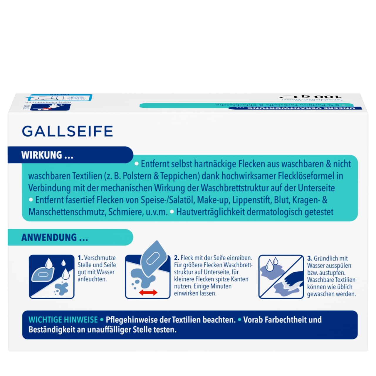 Dr. Beckmann Gallseifen- Stück | Fleckenentferner | 100 g – Ansicht 2