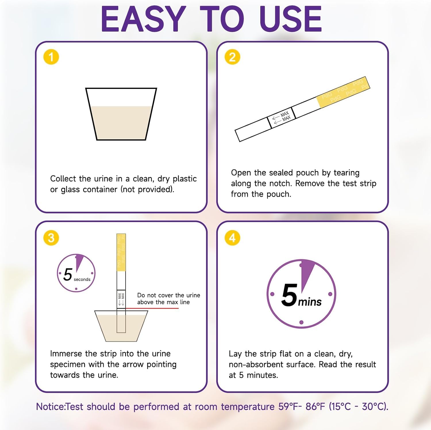 PdG Test Strips,Track Ovulation Insights with Progesterone Urine Tests – Home Fertility Test for Women - PdG (Pregnanediol Glucuronide) 5 Count Progesterone Test Strips