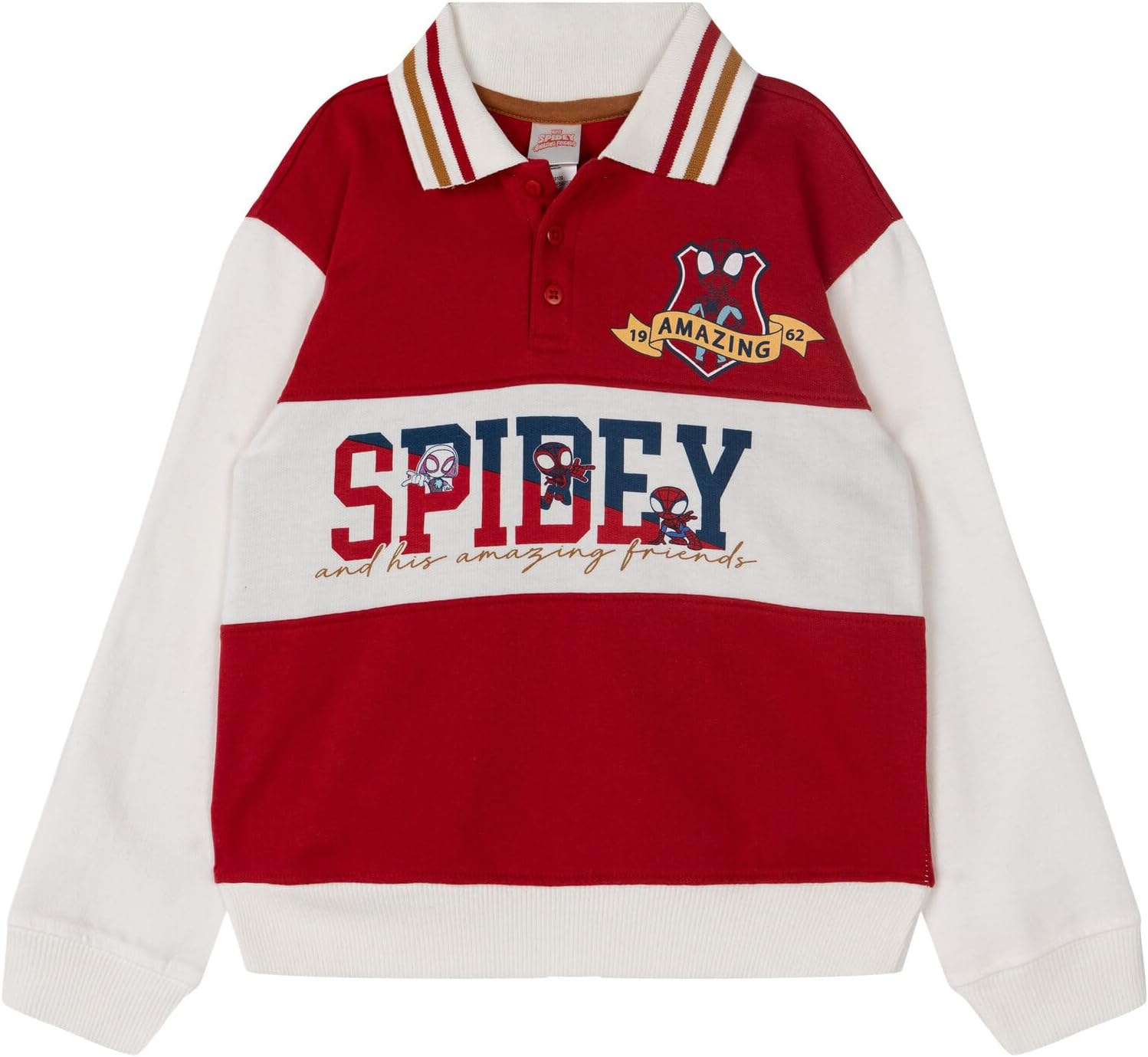 Marvel Spidey and His Amazing Friends Spider-Man Fleece Polo Shirt & Joggers Outfit Toddler to Big Kid Sizes (2T - 10-12) - Image 2