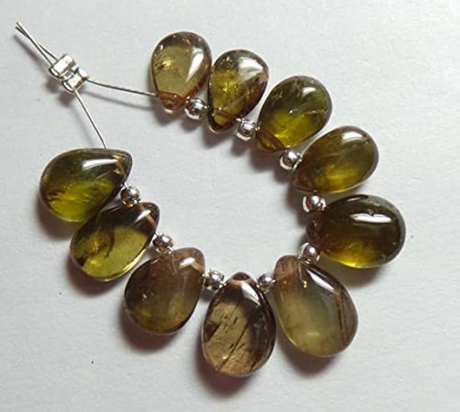 Andalusite naturelle poire 8x6mm perles lisses pour création bijoux