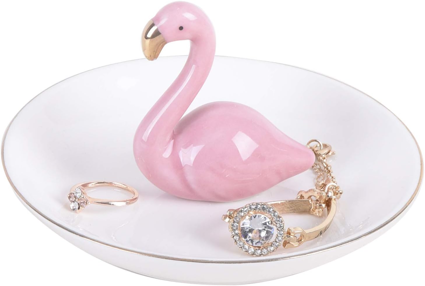 AUTOARK Flamingo Ring Holder Jewelry Tray,Desktop Jewelry