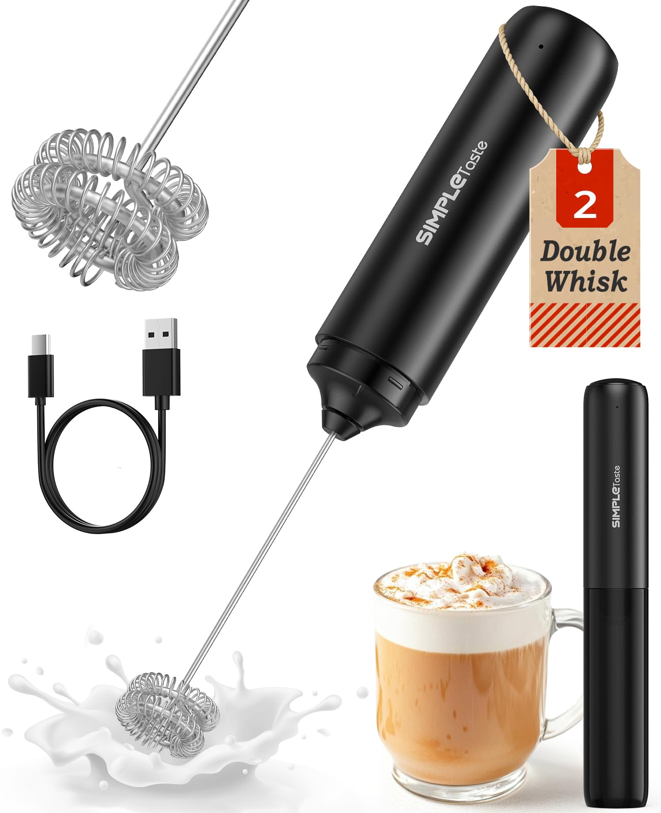 SIMPLETASTE Milk Frother Handheld
