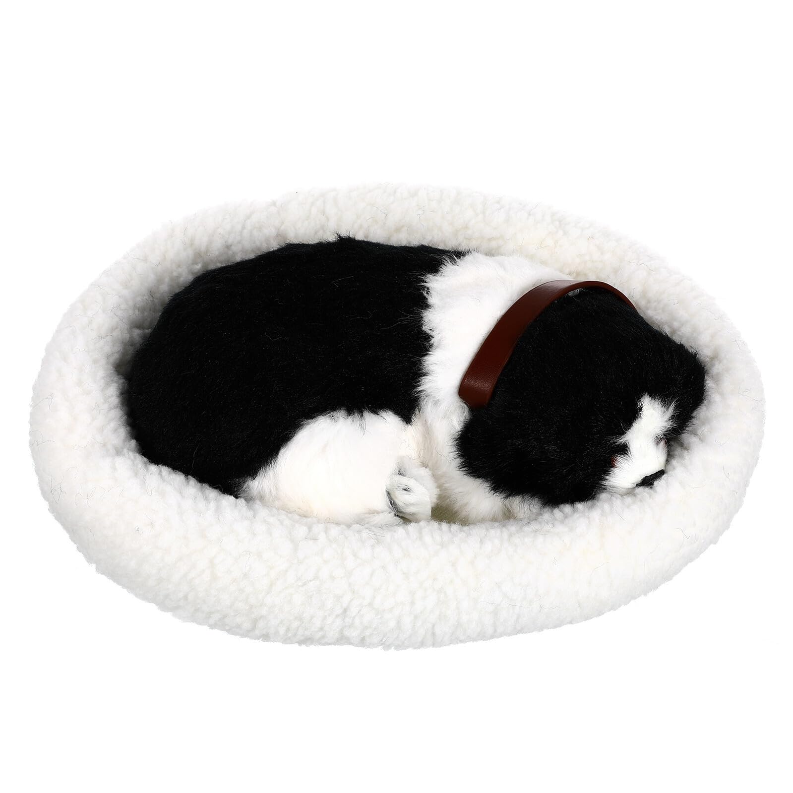 ERINGOGO Peluche Cane Addormentato Realistico Nero Funzione Respirante