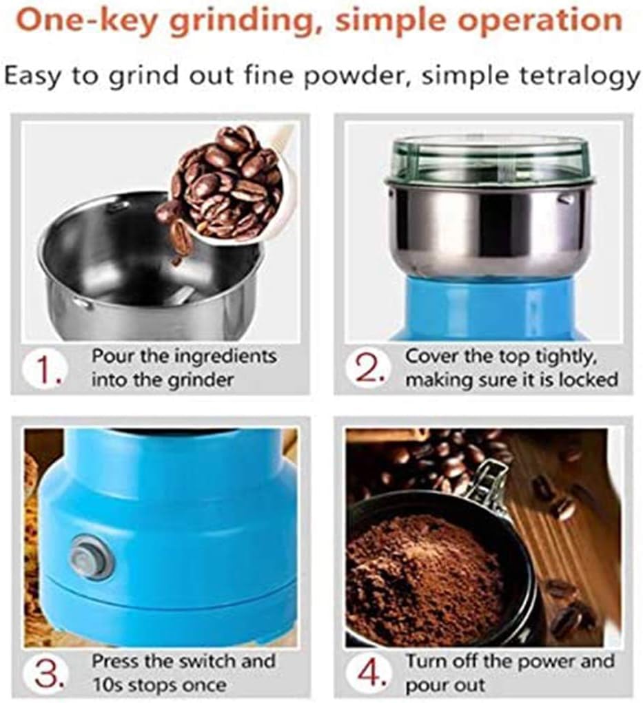 Electric High-Speed Mill Grinder with Safety STOP Bottom for Spice/Herb/Cereal/Beans/Pet Food
