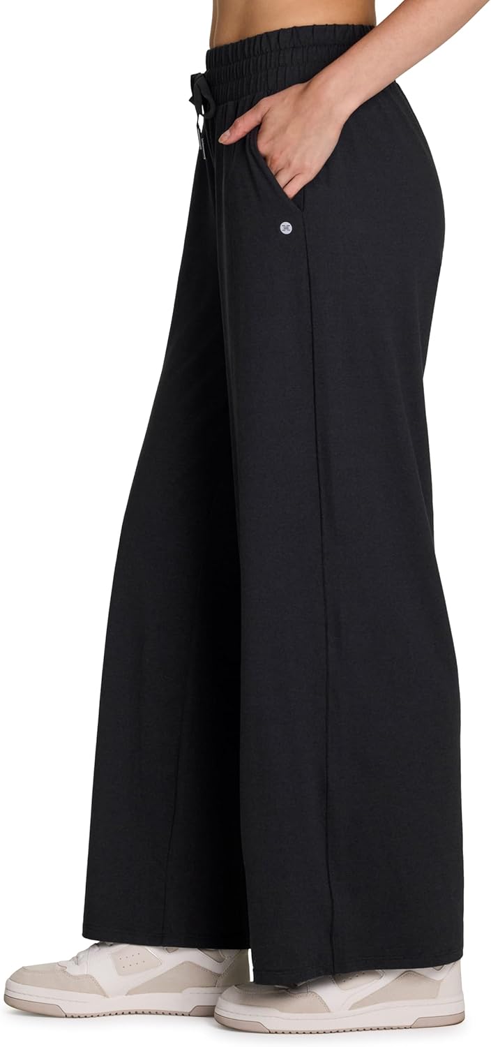 RBX Women's Lightweight Relaxed Fit Yoga Pants with Pockets, Buttery Soft Wide Leg Sweatpants for Workouts, Lounging - Image 4