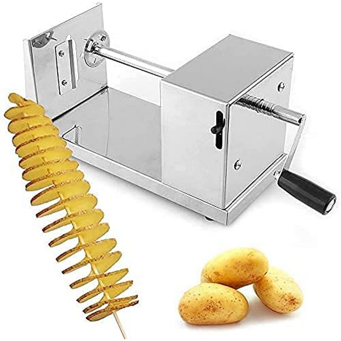 RENARSH Manual Stainless Steel Twisted Potato Slicer Spiral Vegetable Cutter French Fry