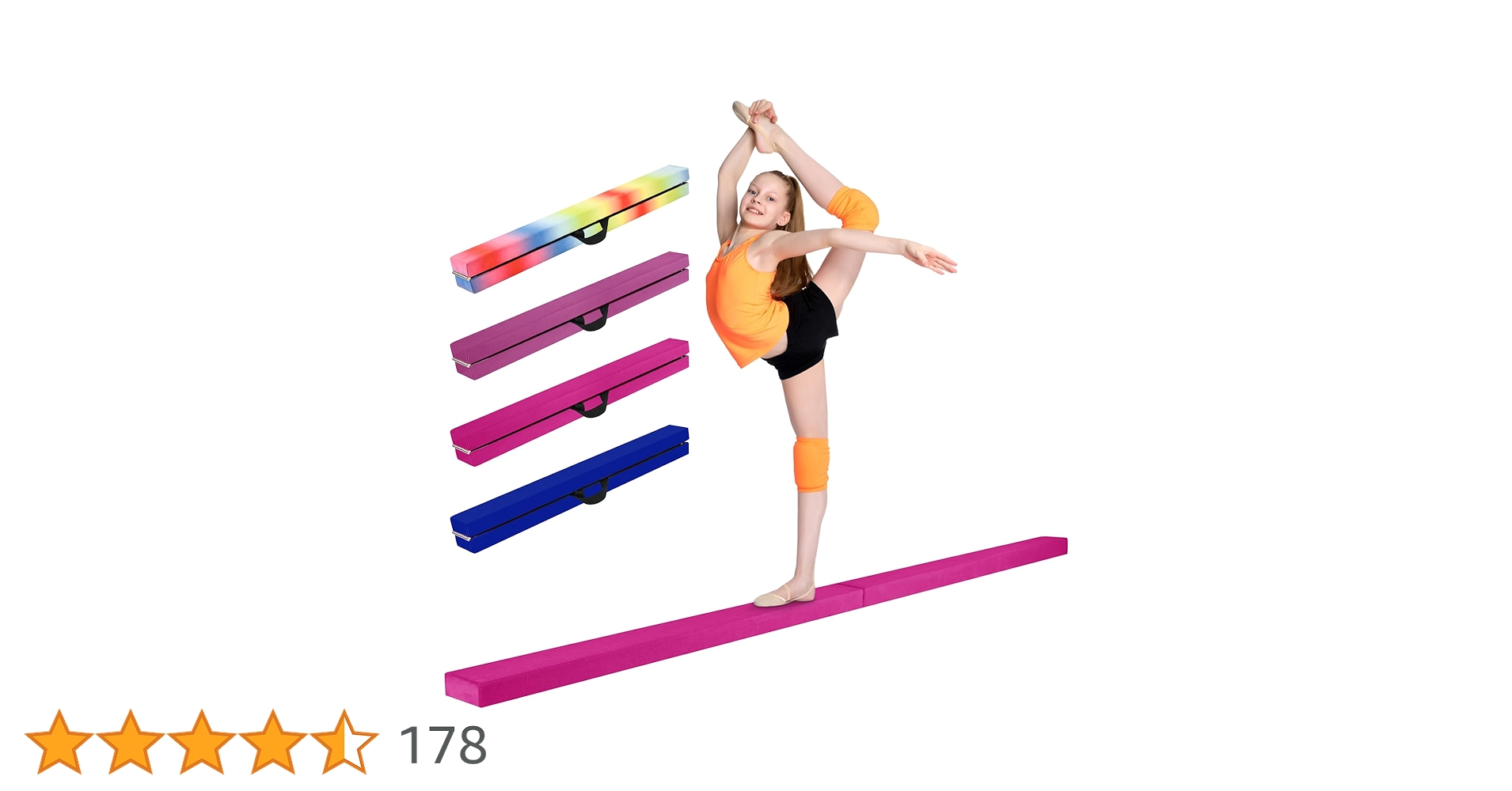 8FT Adjustable&Foldable Gymnastics Balance Beam,Home Gym Equipment,Easy Assembling And Storage No Tool Require For Kids Children Girls Training