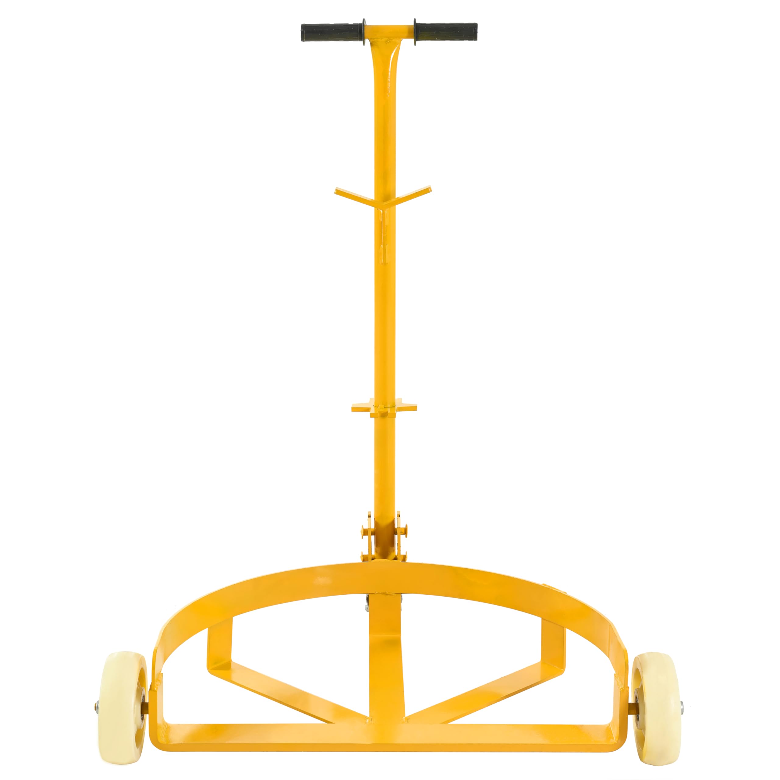 55 Gallon Drum Dolly, 1200lbs Capacity, with 2 Fixed PU Wheels and 1 Swivel Wheel - Low Profile Steel Oil Drum Caddy Oil Barrel Drum Roller Hand Cart