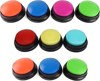 Voice Recording Button, Dog Buttons for Communication Pet Training Buzzer, 30 Second Record & Playback, Funny Gift for Study Office Home, 10 Packs